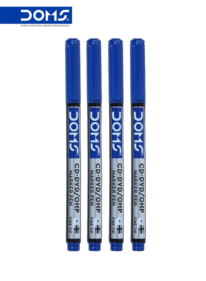 DOMS CD Marker Pen, Fine Tip, Blue, Permanent Ink, Smooth Writing, Pack of 10 - Image 2